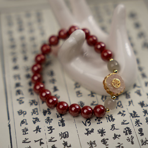 Imperial Cinnabar (Diwangsha) Beaded Bracelet – A Timeless Symbol of Protection & Strength