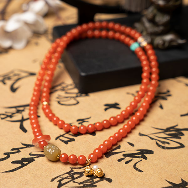 7mm Premium Sichuan Southern Red Agate 108 Bead Mala – A Rare Blend of Wealth, Energy & Spiritual Protection
