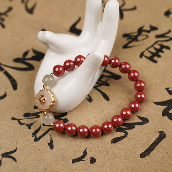 Imperial Cinnabar (Diwangsha) Beaded Bracelet – A Timeless Symbol of Protection & Strength