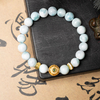 Larimar & Natural Baltic Amber Bracelet – Harmony, Intuition & Inner Peace