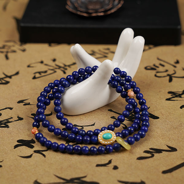 108 7A Imperial Lapis Lazuli & High-Ceramic Natural Turquoise Bracelet – The Ultimate Symbol of Wisdom, Power & Protection